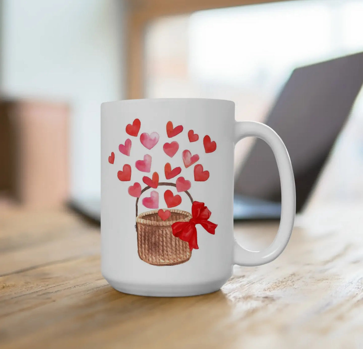 Basket of Hearts Ceramic Mug