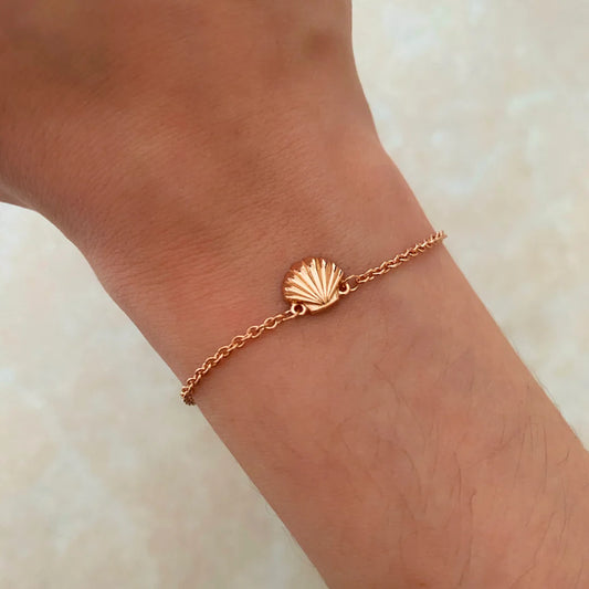 SEASHELL ROSE GOLD PLATED STERLING SILVER BRACELET