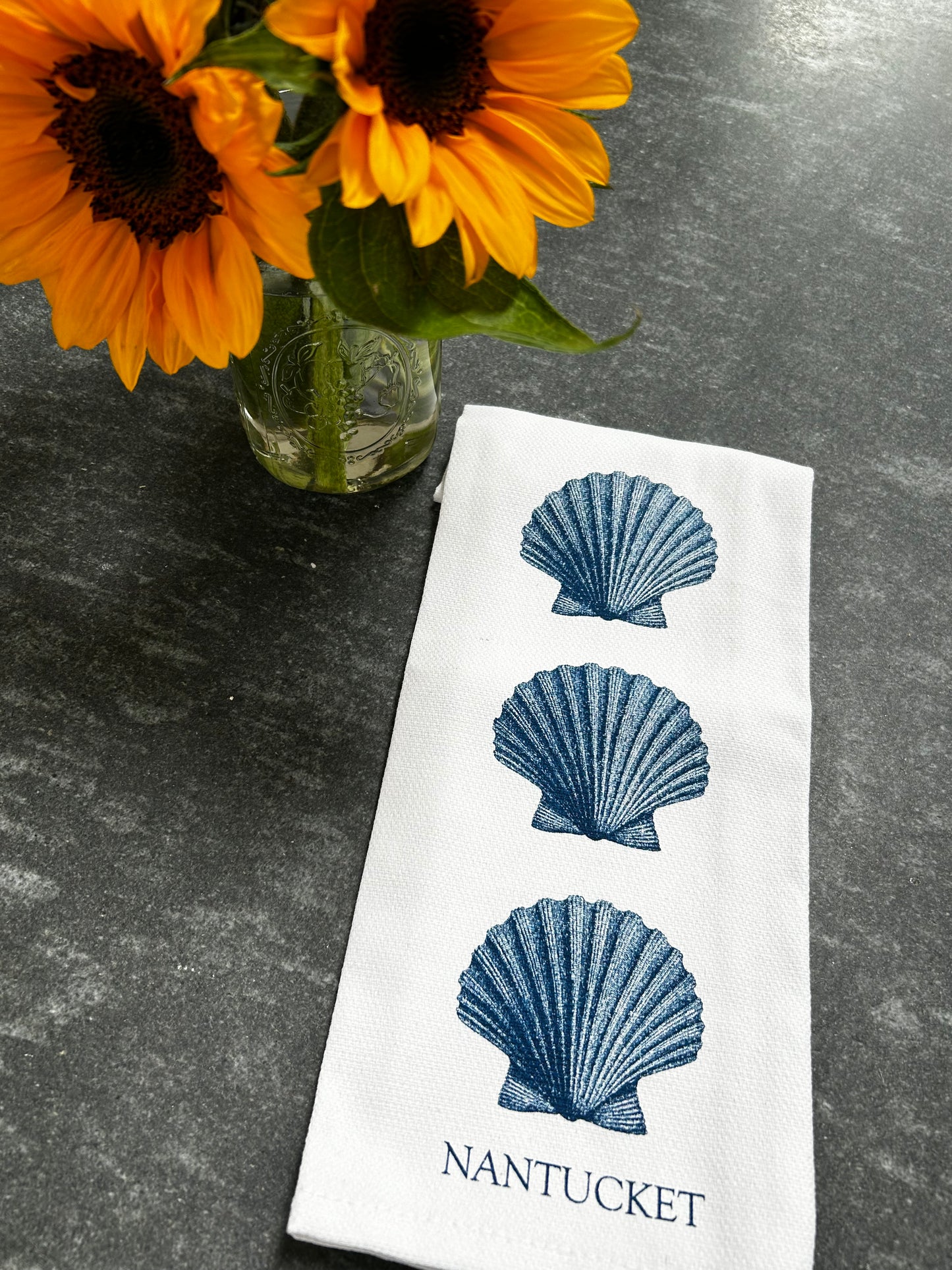 Three Scallop Tea Towel