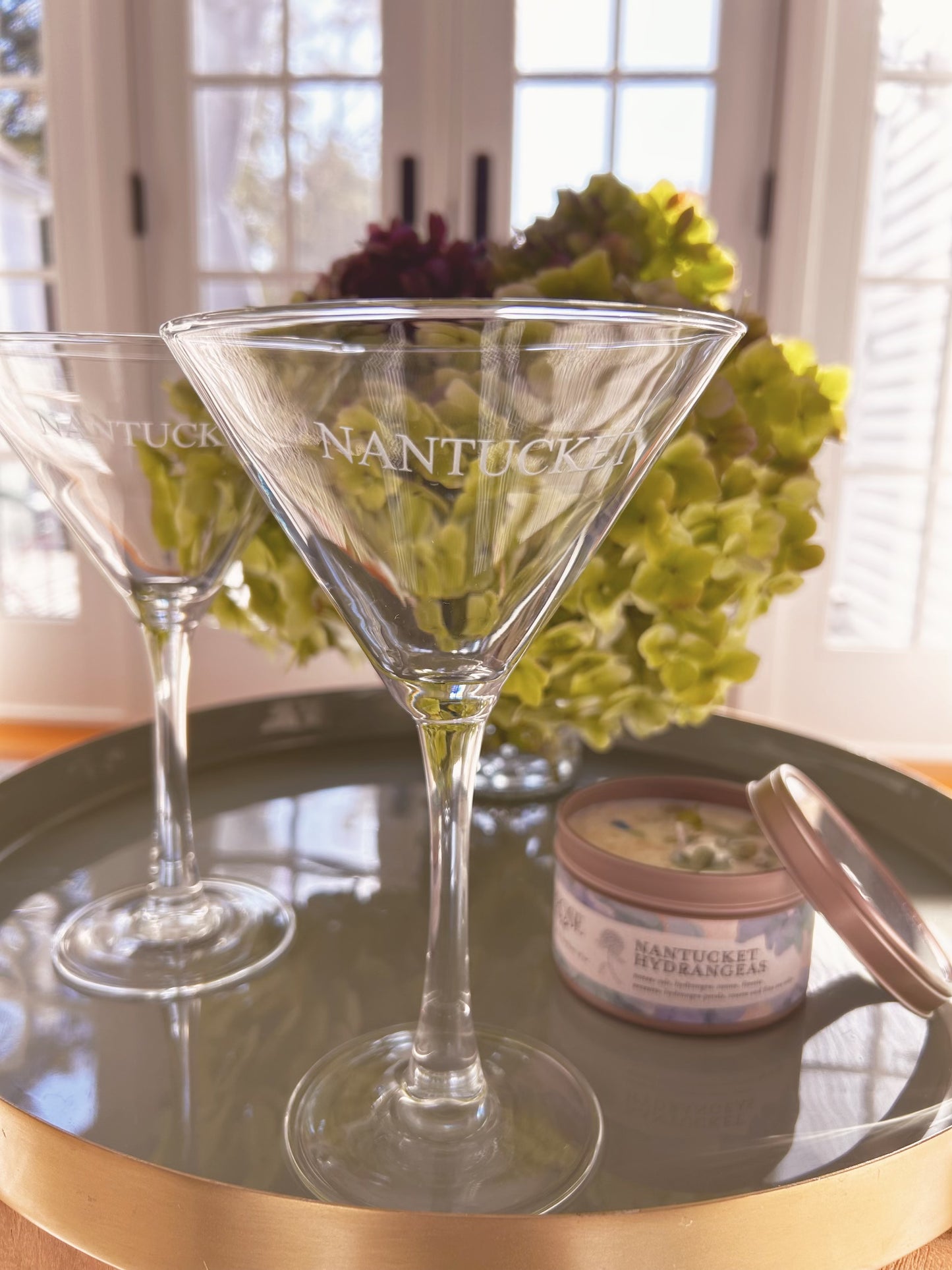 10oz Nantucket Etched Martini Glass