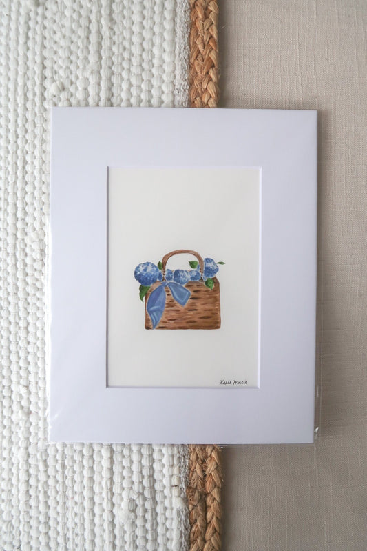 HYDRANGEA BASKET 8*10 HANDPAINTED PRINT