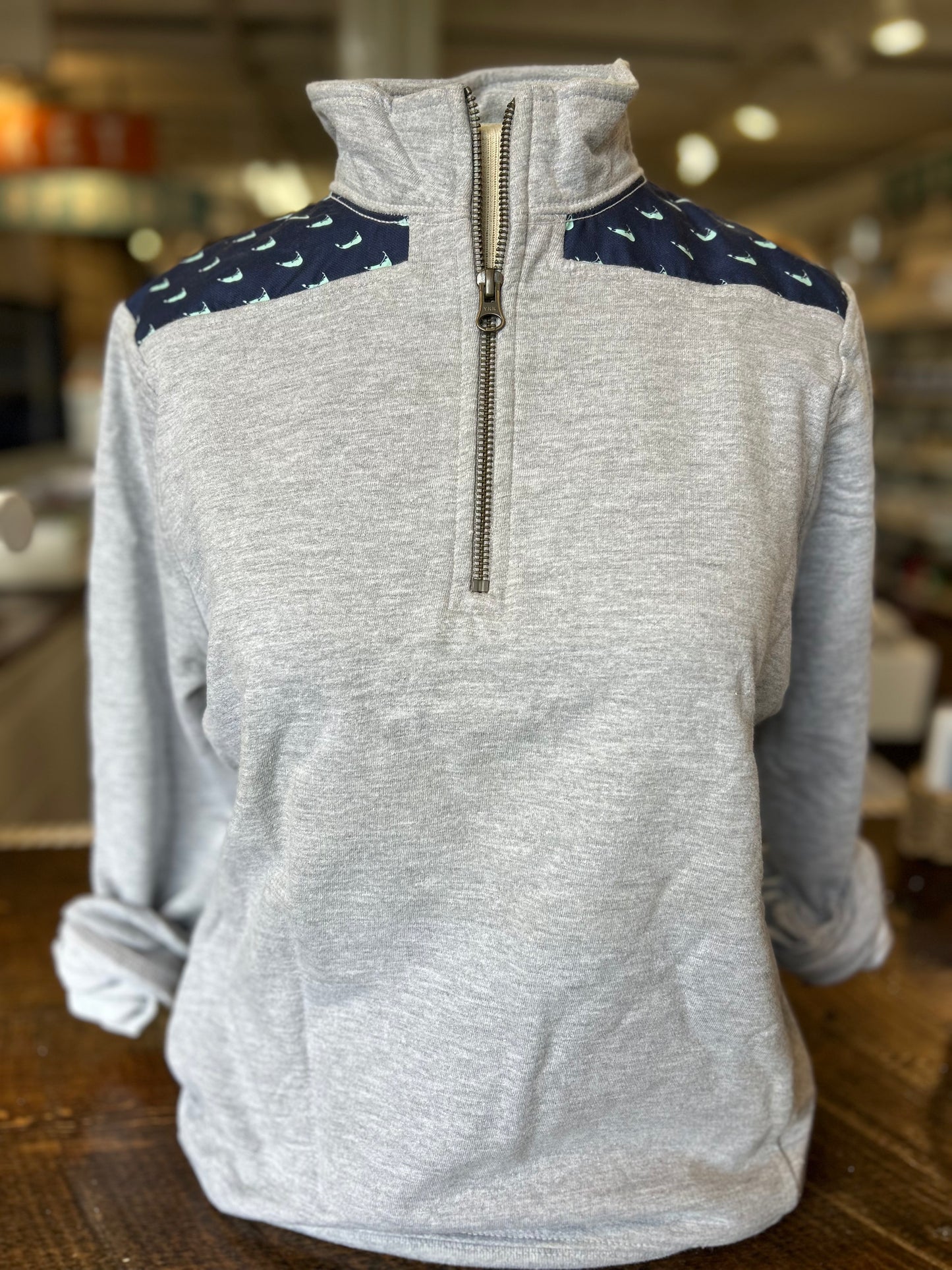 Quarter zip with Nantucket Icon