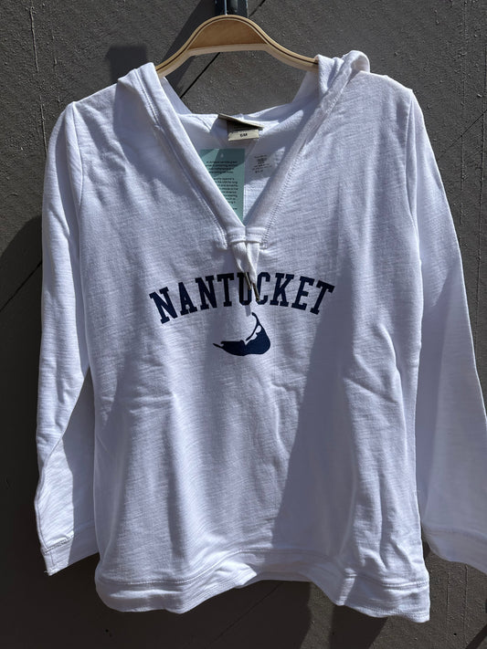 TIE FRONT HOODIE NANTUCKET ARCH