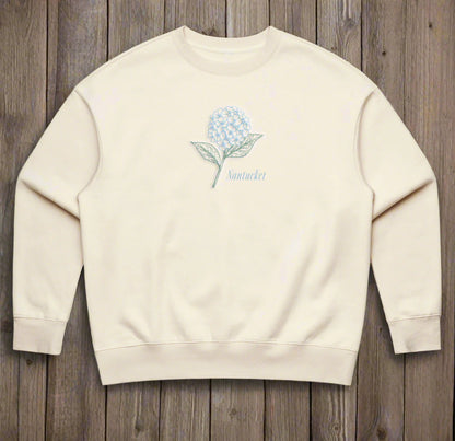 Hydrangea Embroidered Crew