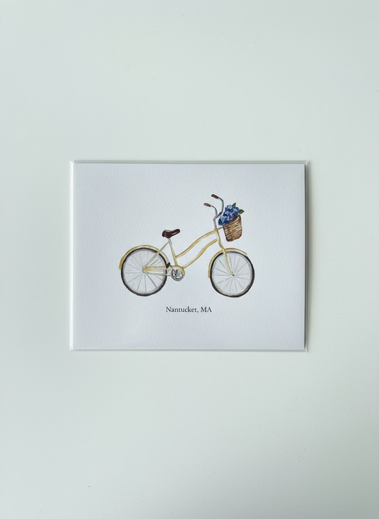 8X10 PRINT BIKE WITH  HYDRANGEA IN BASKET