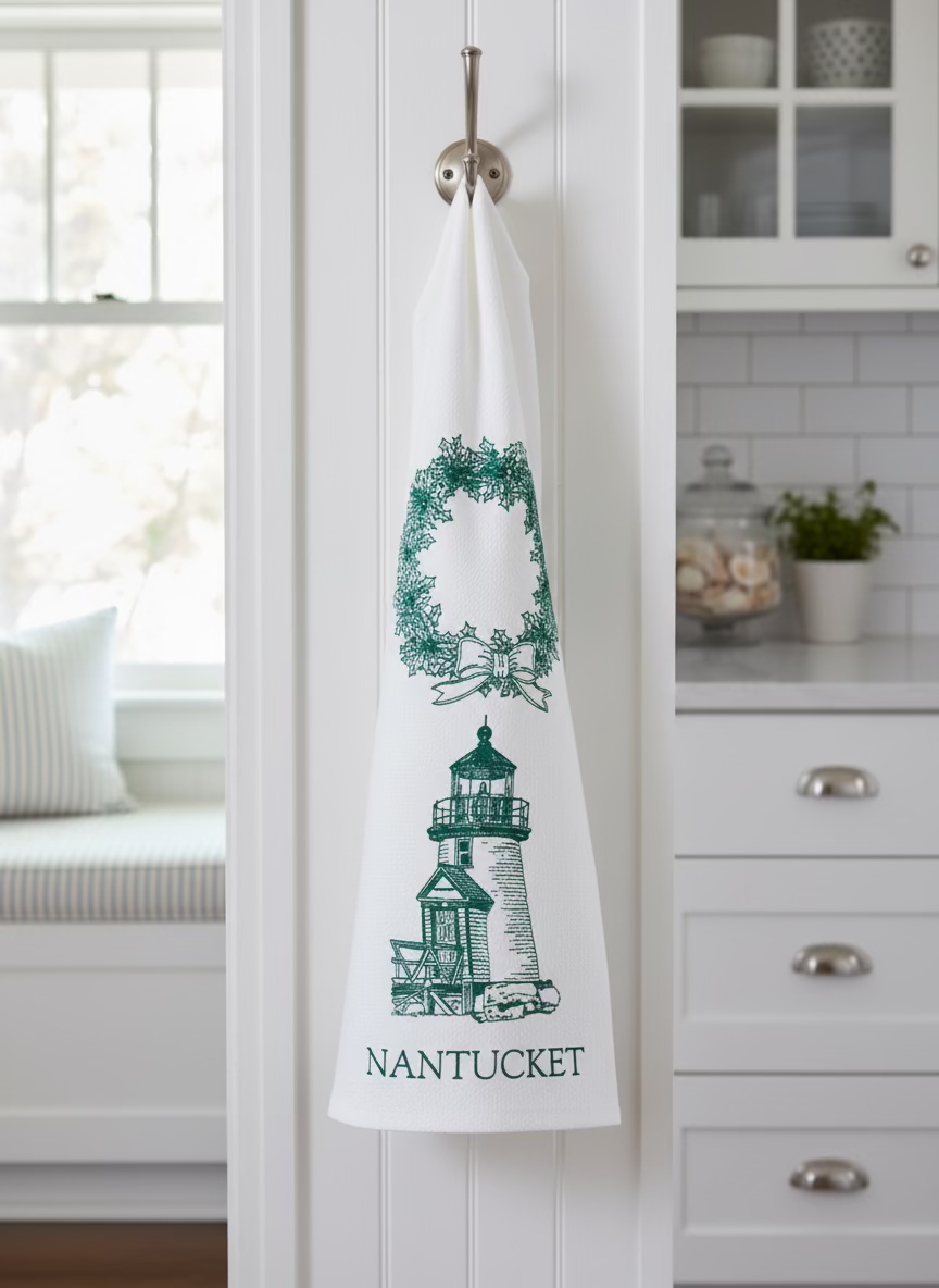CHRISTMAS NANTUCKET BRANT POINT TEA TOWEL