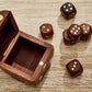 Wood Crafted Dice Box with 6 Dice