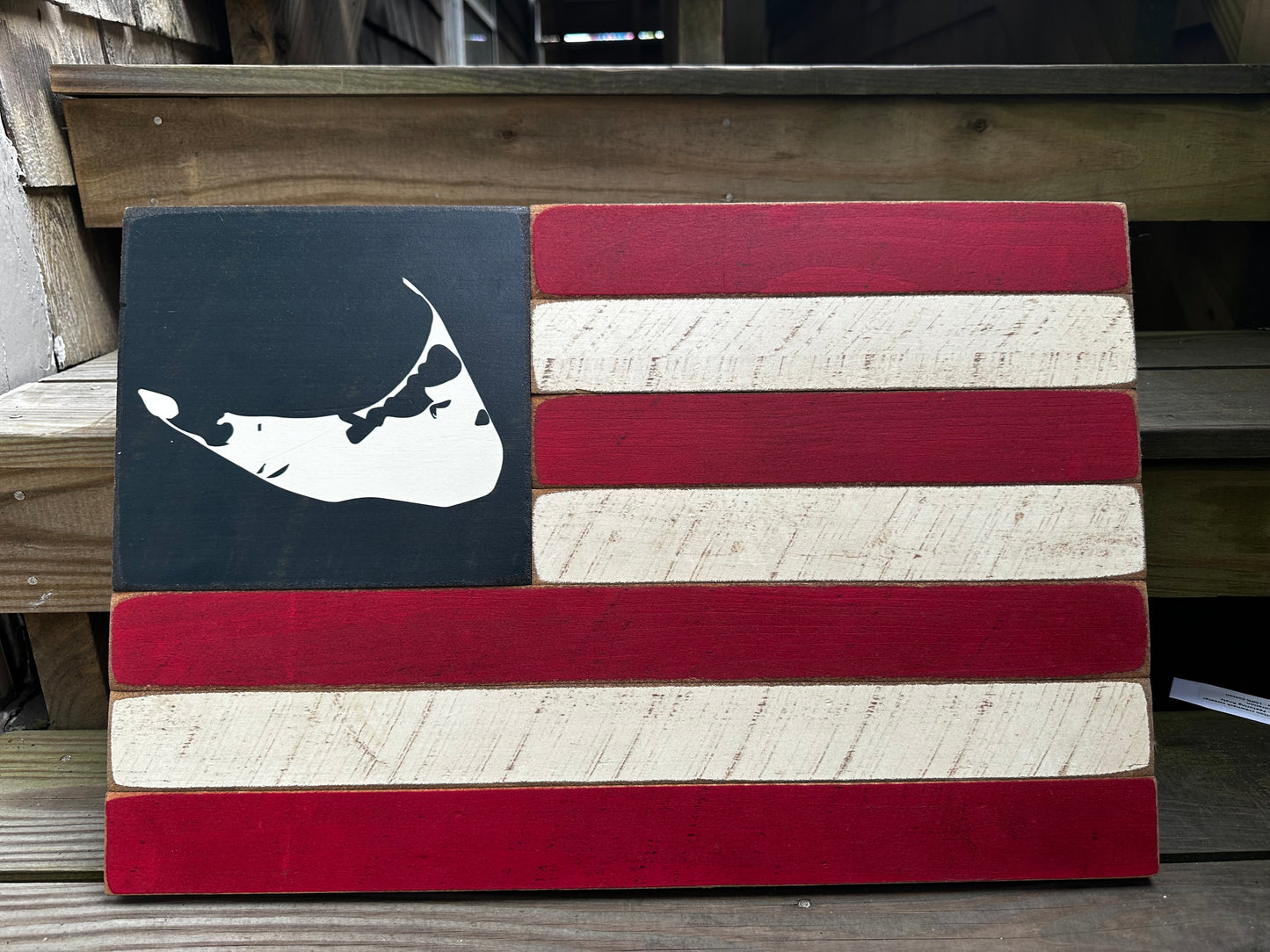 WOODEN AMERICAN FLAG