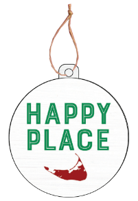 HAPPY PLACE NANTUCKET MAP ORNAMENT
