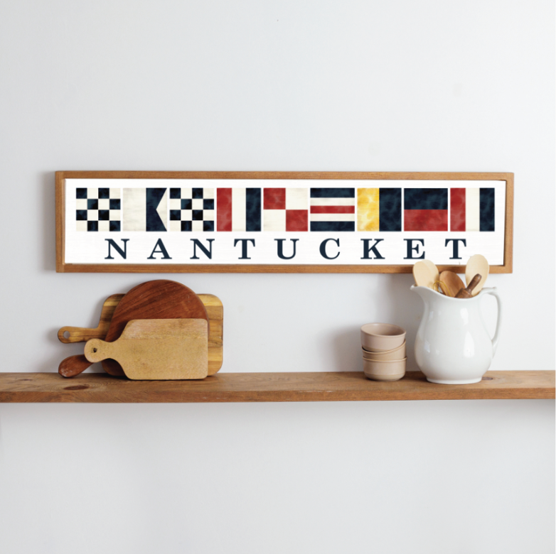 NAUTICAL FLAG NANTUCKET BARNWOOD SIGN – Four Winds Gifts Inc.