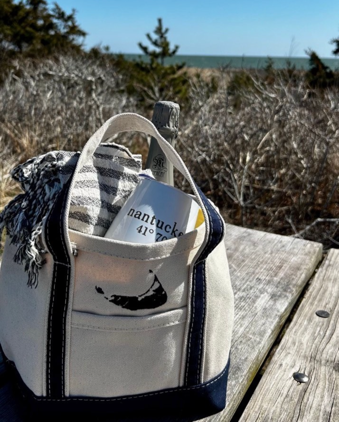 Nantucket Crossbody Tote with Map