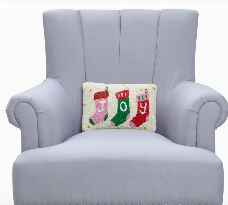 JOY STOCKING HOOK PILLOW