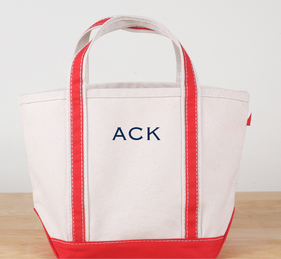 CLASSIC MINI TOTE RED HANDLE WITH NAVY ACK