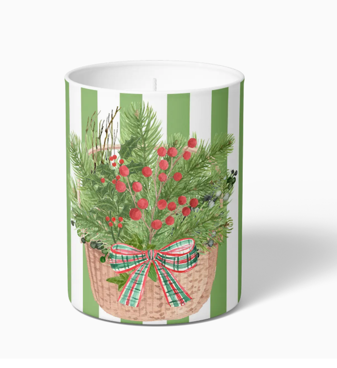 Holiday Candle  Tartan & Pine Christmas Basket