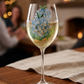 Hydrangea Handpainted Wine Glass