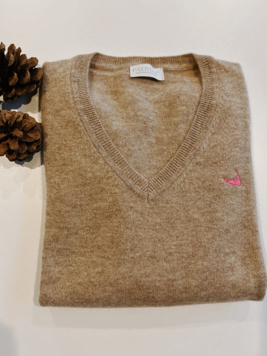 VNECK CASHMERE WITH MAP