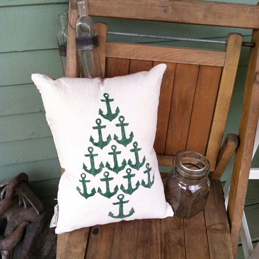 Holiday tree anchor pillow