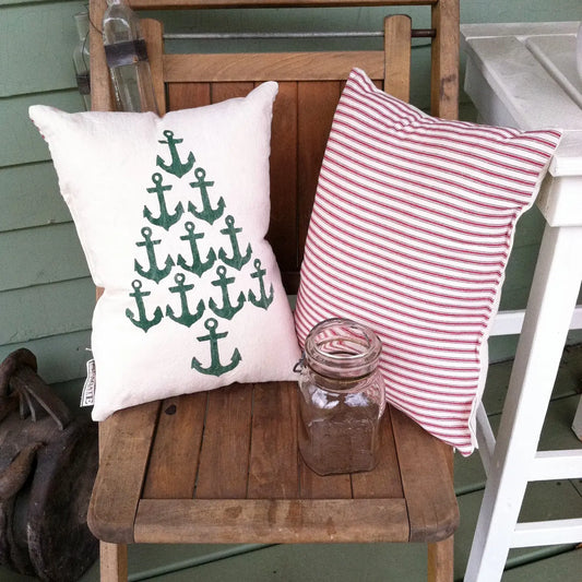 Holiday tree anchor pillow