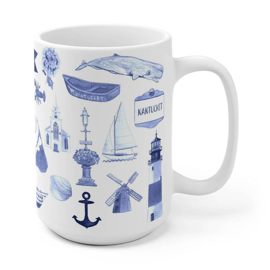 Nantucket Forever Toile Ceramic Mug