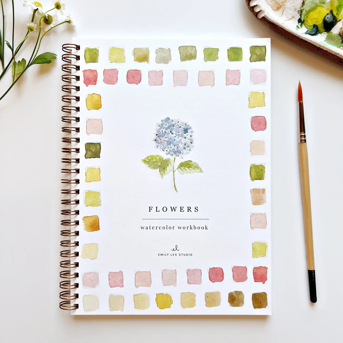 HYDRANGEA FLOWERS WATERCOLOR WORKBOOK