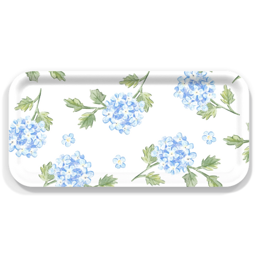 Small birchwood tray with hydr stems