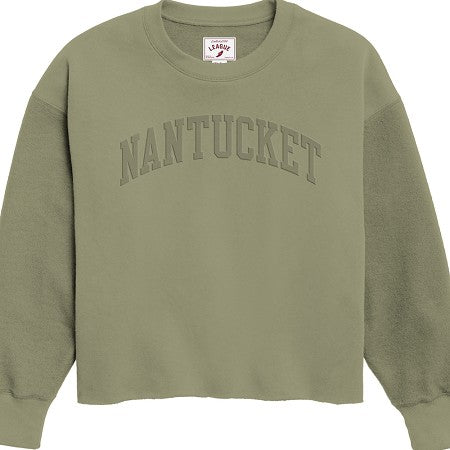 REVERSE FLEECE OVERSIZED NANTUCKET ARCH CREW NECK