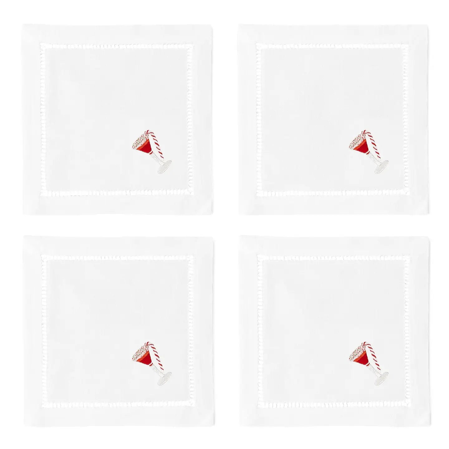 PEPPERMINT MARTINI COCKTAIL NAPKINS SET OF 4