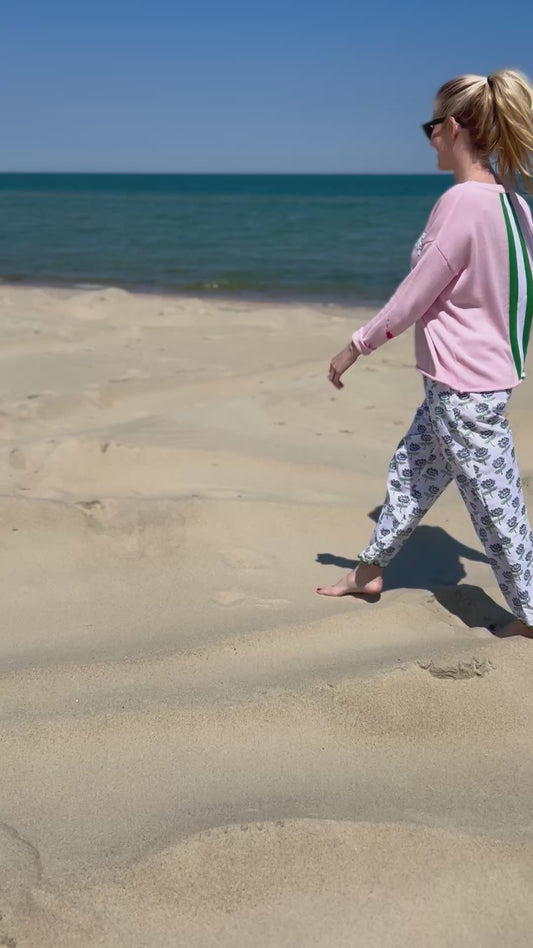 Scallop Periwinkle Hydrangea Pants