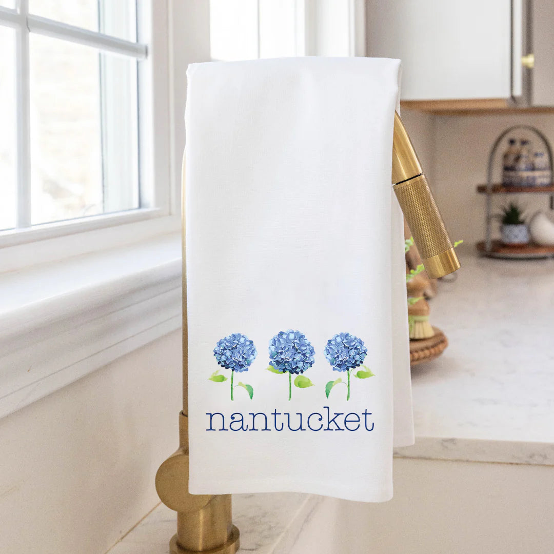 ROW OF HYDRANGEA TEA TOWEL