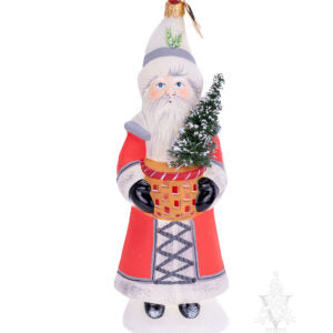 Red Santa with Woven Nantucket Basket