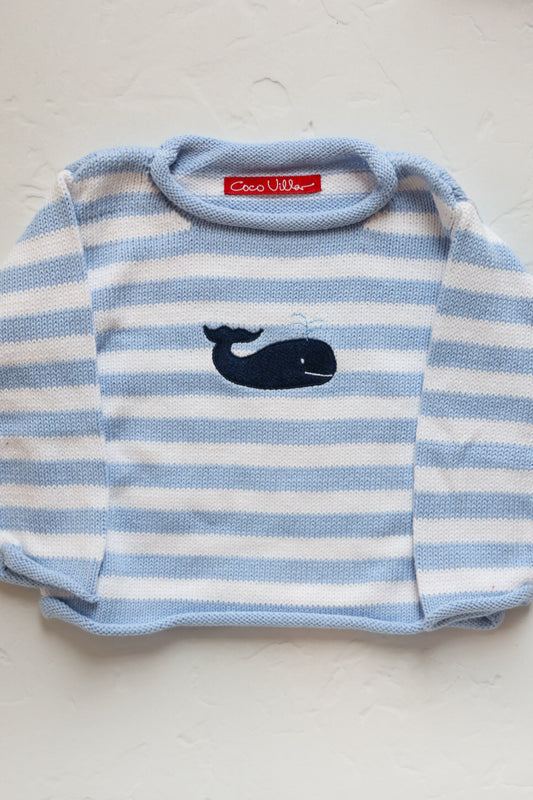 BLUE/WHITE ONE NANTUCKET WHALE SWEATERS
