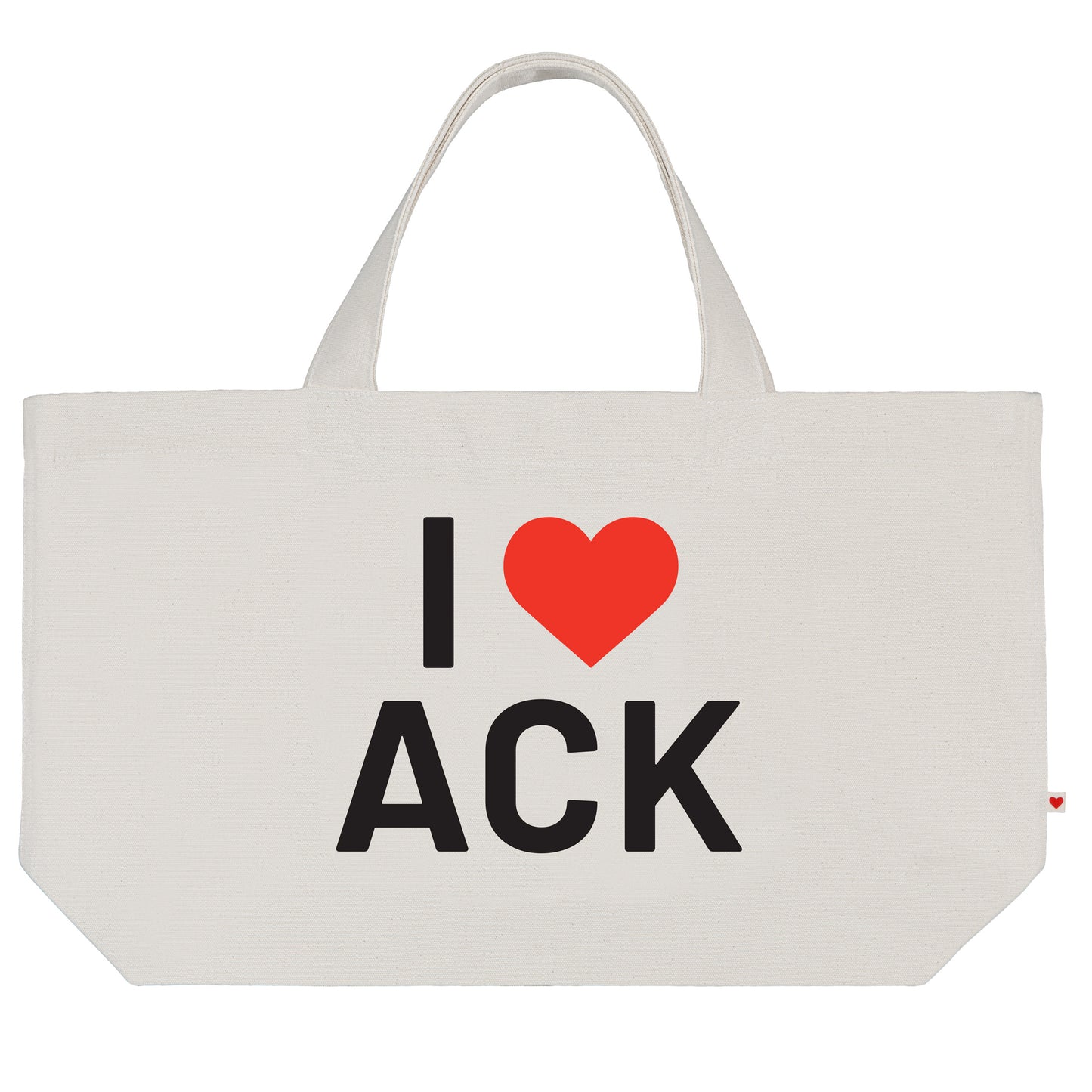 I HEART ACK CANVAS TOTE  - RED heart