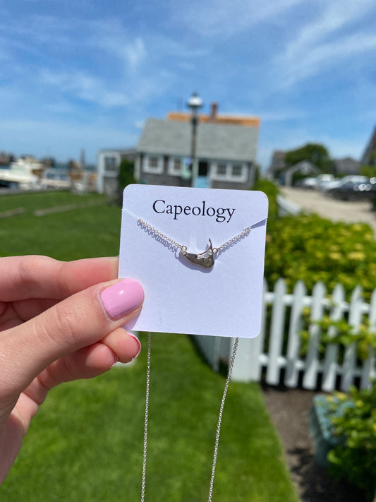 SILVER NANTUCKET MAP NECKLACE